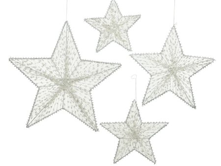 Set of 4 Glitter Stars Hot on Sale