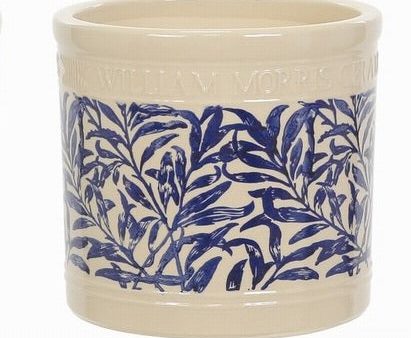 Woodlodge William Morris Glazed Blue Leaf Pot 19cm Online Sale