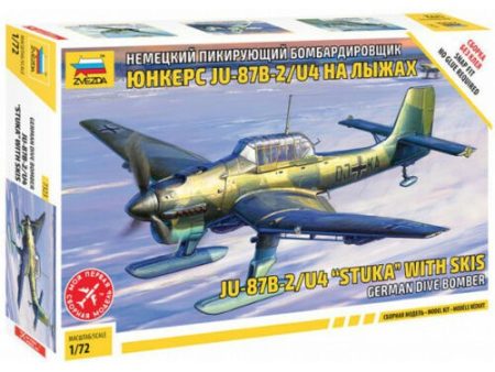 1 72 German Dive Bomber  JU87 B2 U4 Stuka with Skis  Plastic Model Kit on Sale