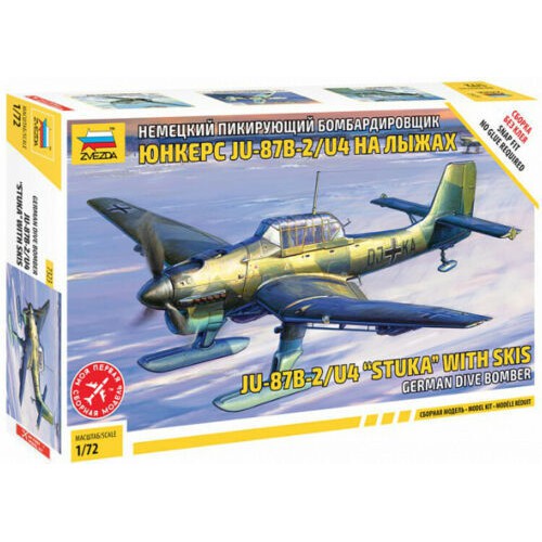 1 72 German Dive Bomber  JU87 B2 U4 Stuka with Skis  Plastic Model Kit on Sale