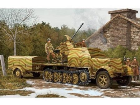 01527 1 35 German 3.7cm Flak 43 auf Selbstfahrlafette Sd.Kfz.7 2 Plastic Model Kit Hot on Sale