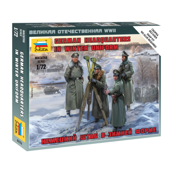 1 72 German HQ in Winter Uniform  Plastic Model Kit For Sale