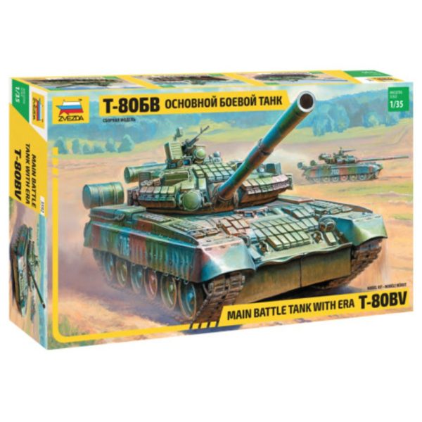 1 35 Russian Main Battle Tank with Era T80BV  Plastic Model Kit Discount