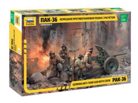 1 35 German AntiTank Gun with Crew PAK36  Plastic Model Kit For Cheap