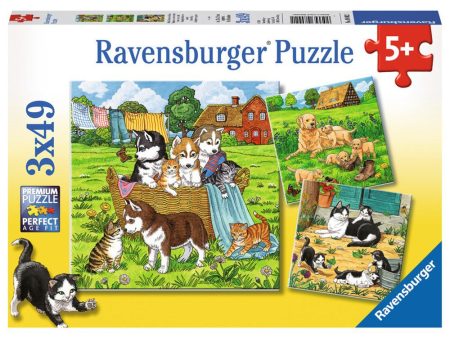 3x49pc Cats and Dogs Puzzle For Cheap