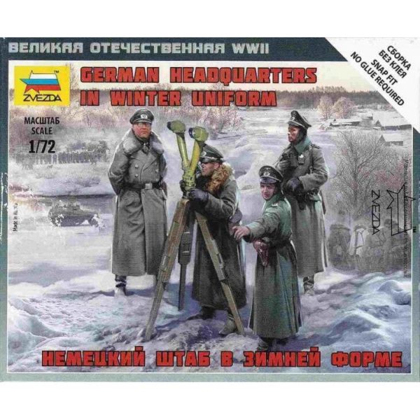 1 72 German HQ in Winter Uniform  Plastic Model Kit For Sale