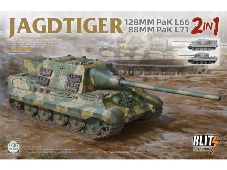 Takom 1 35 Jagdtiger 128 mm Pak L66 and 88mm Pak L71 2 in 1 Plastic Model Kit [8008] Discount